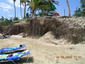 La playade Punta Goleta en 2005 antes de la generacion de la playa